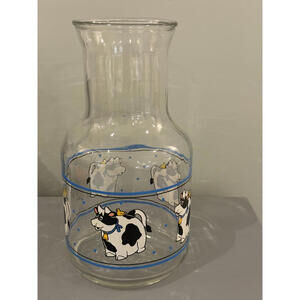 Vintage Glass pitcher in "Happy Cow" design